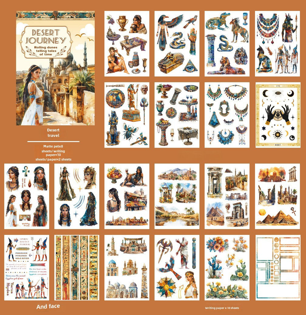 Sticker Book – Retro Figure & Flower Die-Cut, Hand Account PET Stickers - ViktaShop
