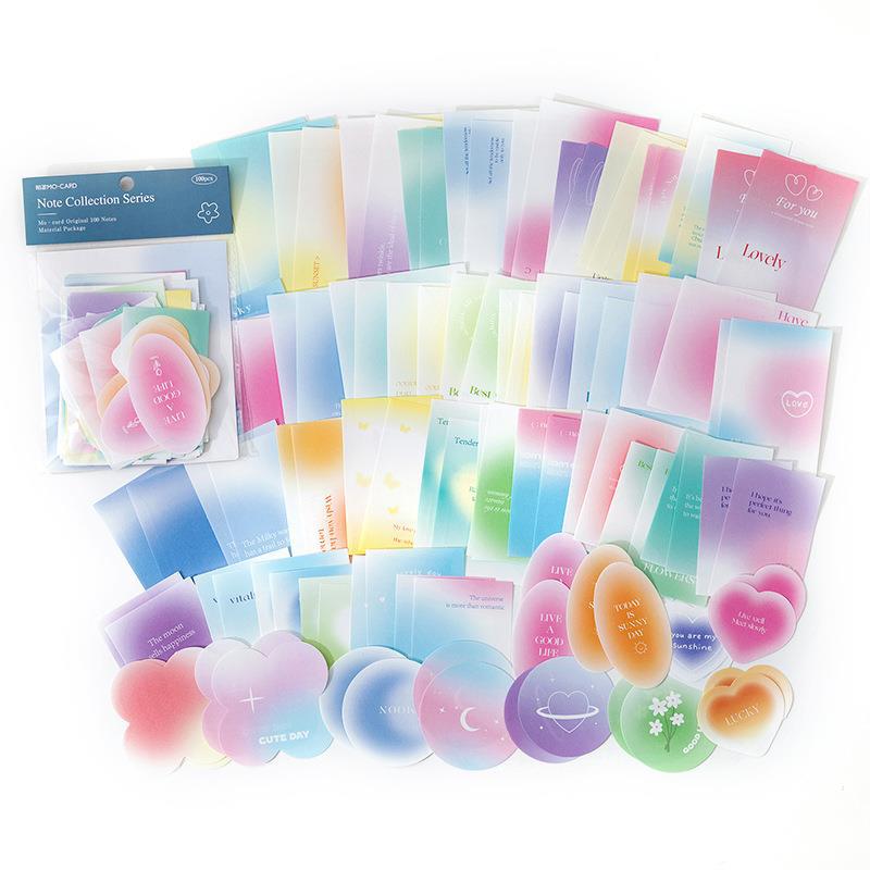 Note Set Series Material Bag, Retro Background Paper, 100 Pcs - ViktaShop