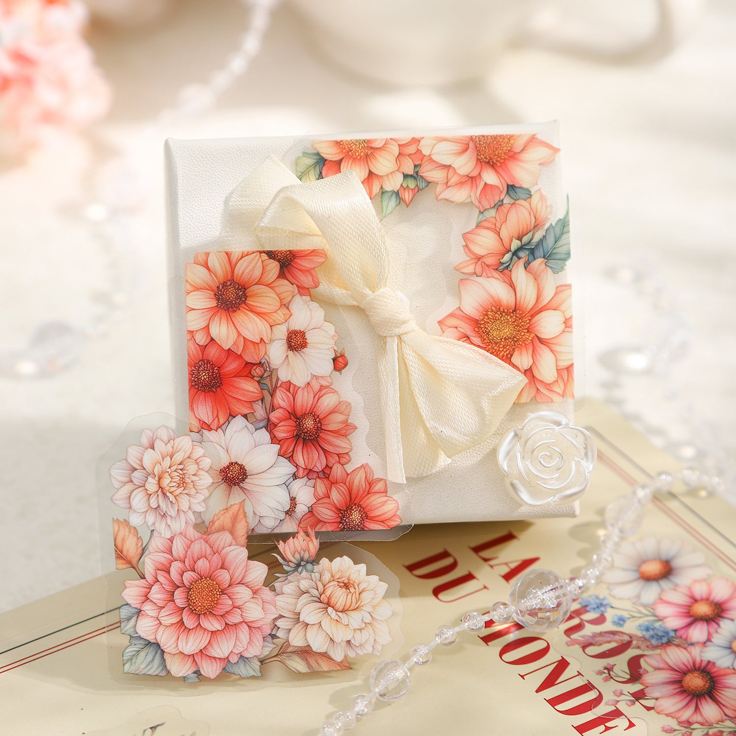 PET Sticker - Flower Edge Series, 20 Pcs - ViktaShop