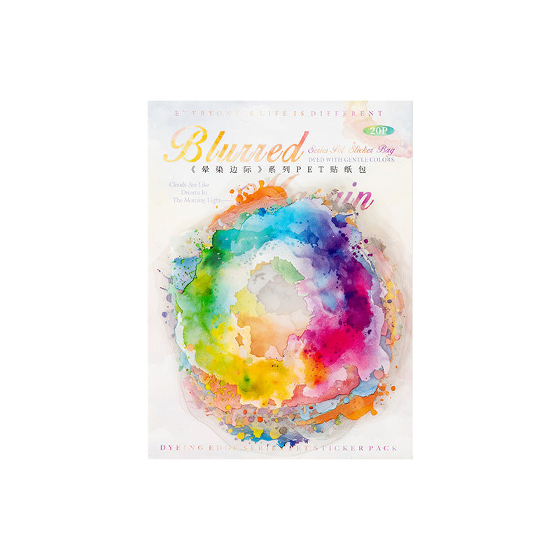 Ketchup Smudged Edge Watercolor Frame PET Stickers, 6 Options - ViktaShop