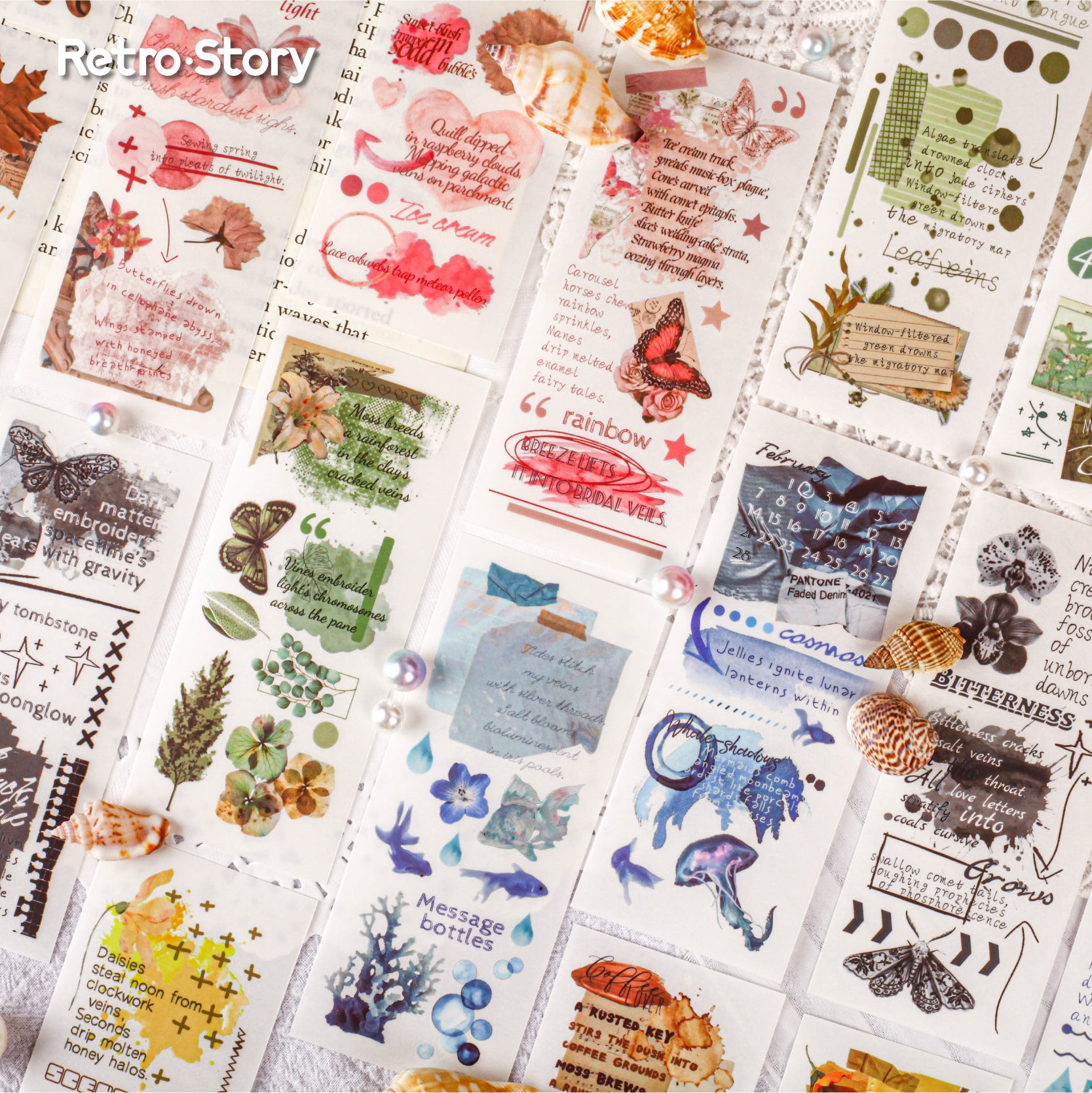 Transfer Stickers – Love Letter Whisper Series, Plant Theme, 6 Options - ViktaShop