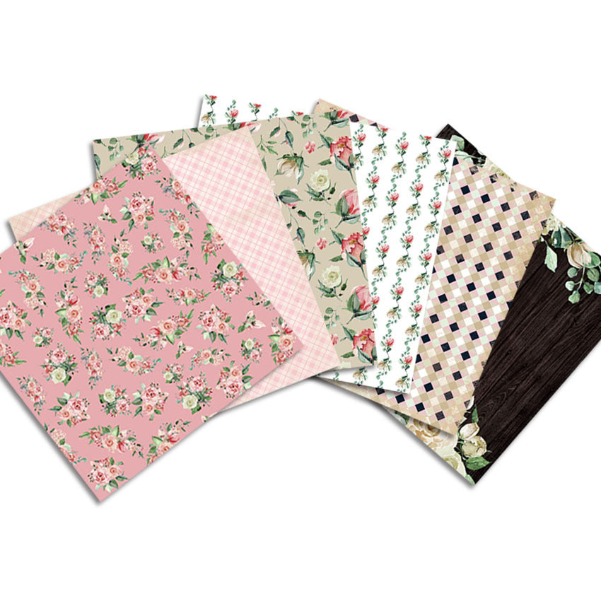 Retro Flower DIY Album Scrapbook Pattern Paper - 24 Sheets - ViktaShop