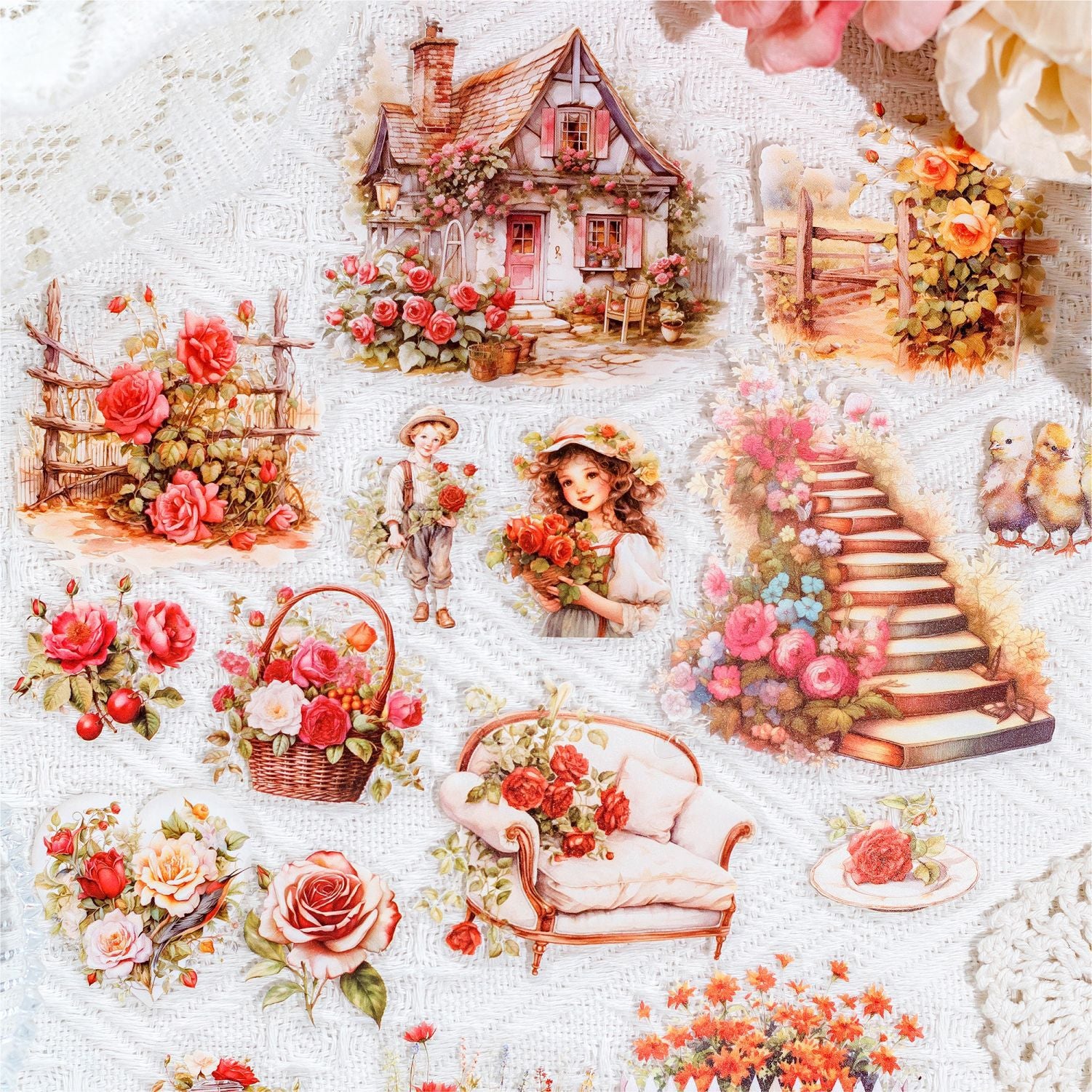 Tangshi Garden Landscape PET Sticker, 30 Pcs - ViktaShop