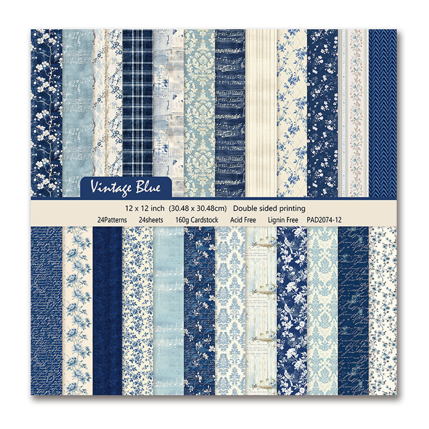Vintage Blue DIY Photo Album - Double-Sided - 24 sheets - ViktaShop