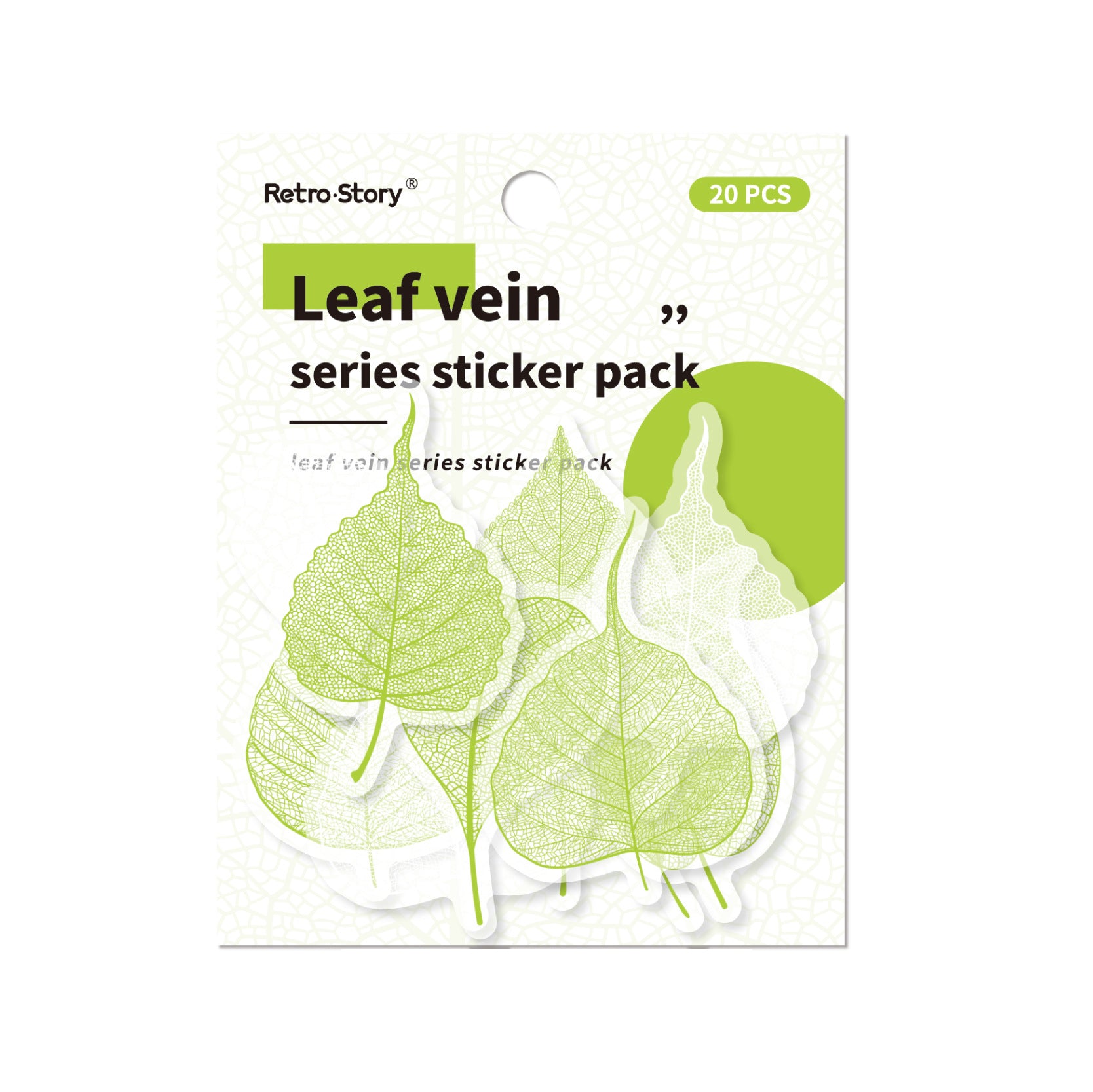 RetroStory leaf PET stickers 20 psc