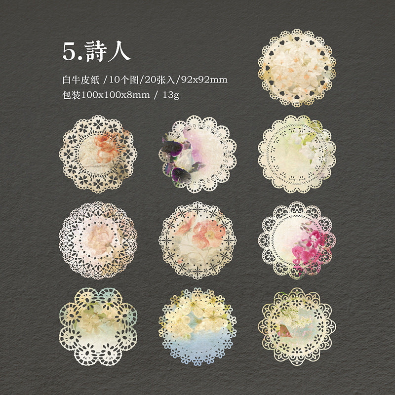 Dreamy Lace Design, Flower Wreath Hollow Paper, 20 Pcs - ViktaShop