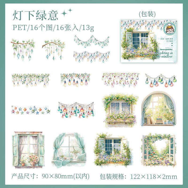 Double White Ink PET Sticker Pack - Window Frame Lighting, 6 Options - ViktaShop