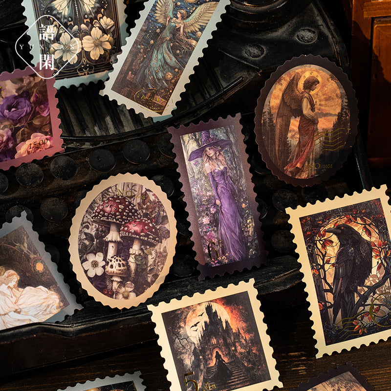 Night Mail Gilded Stamp Series Sticker Pack, 30 Pcs - ViktaShop