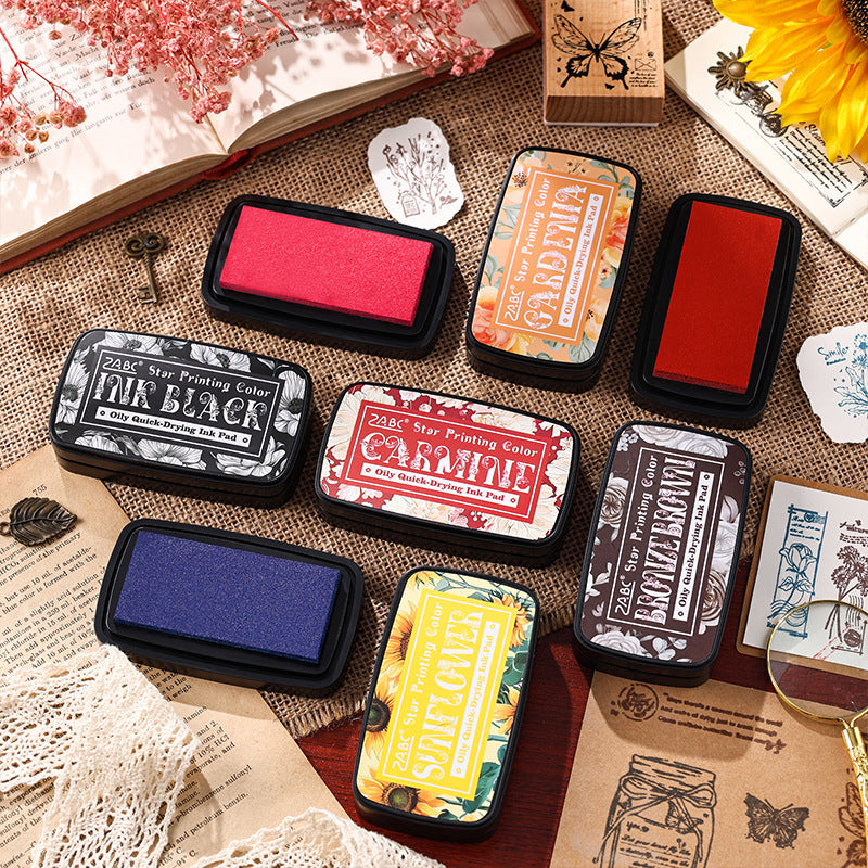 16-Color Star Print Oil Ink Pad - Retro Seal for Hand Accounts