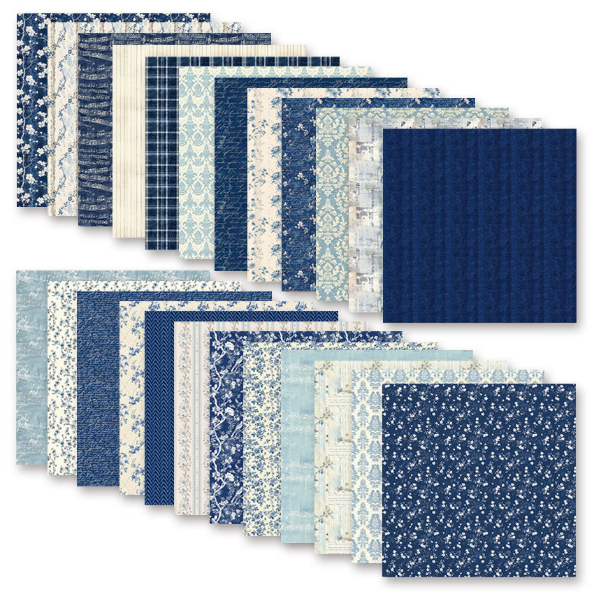 Vintage Blue DIY Photo Album - Double-Sided - 24 sheets - ViktaShop