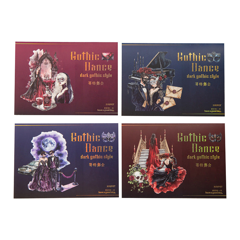 Gothic Ball Series Retro European Dark Figure Stickers, 4 Options - ViktaShop