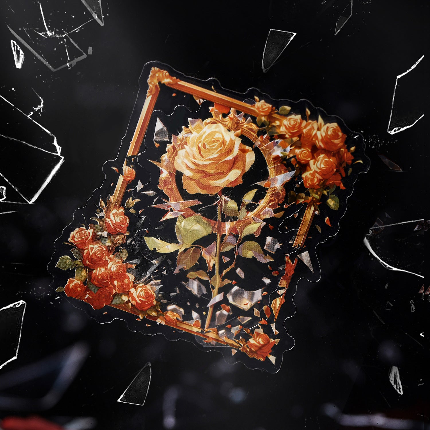 Broken Rose Photo Frame Stickers – 4 Designs - ViktaShop