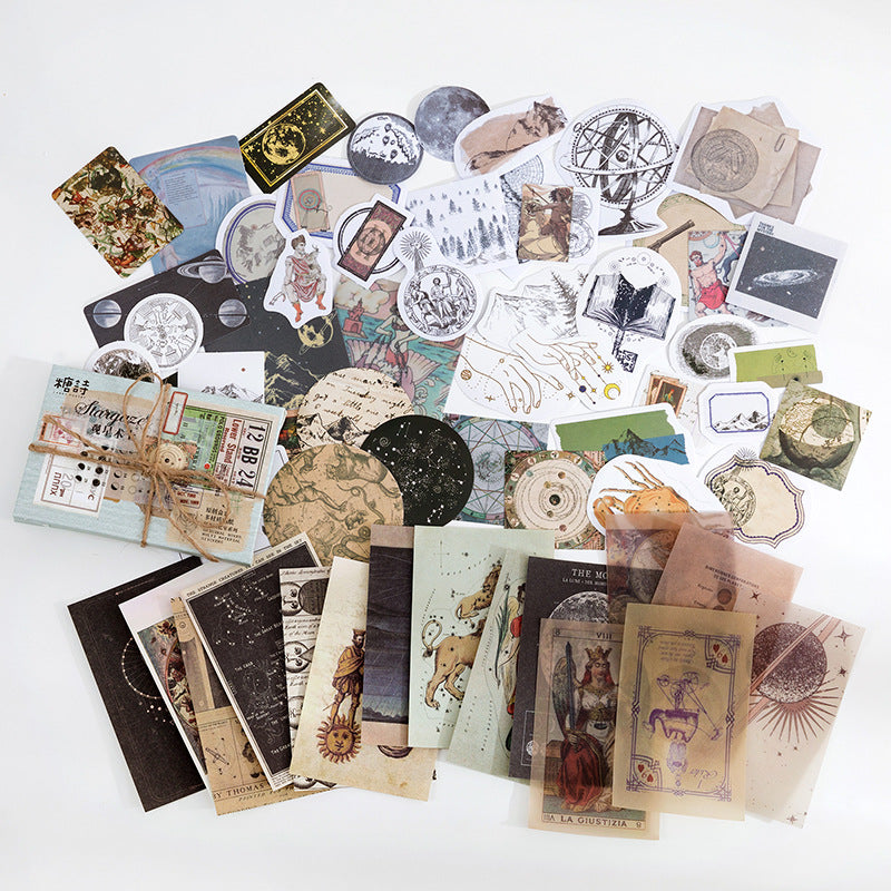 Vintage Design Stickers - Retro Aesthetic, 60 Pcs - ViktaShop
