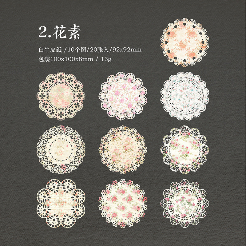 Dreamy Lace Design, Flower Wreath Hollow Paper, 20 Pcs - ViktaShop