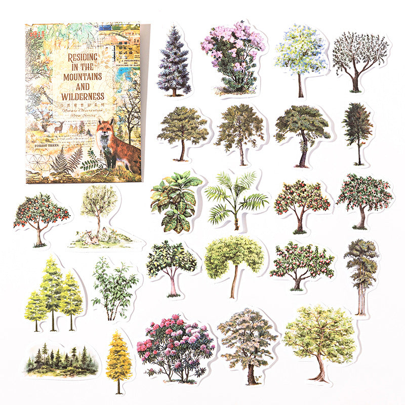 Natural Observation Room Series Retro Washi Stickers 6 Styles 50 Pcs