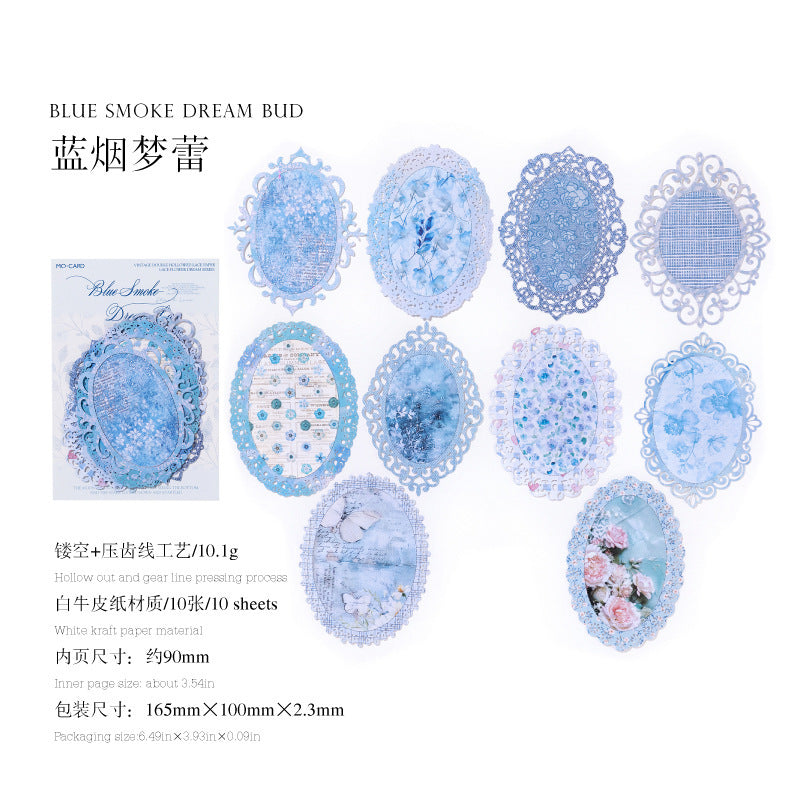 Flower Dream Vintage Lace Paper stickers 10 psc