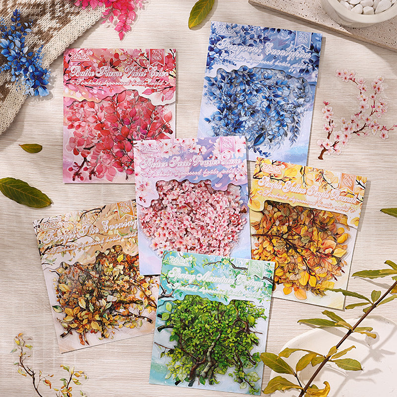 PET Sticker Pack - Plant & Flower Theme, 20 Pcs - ViktaShop