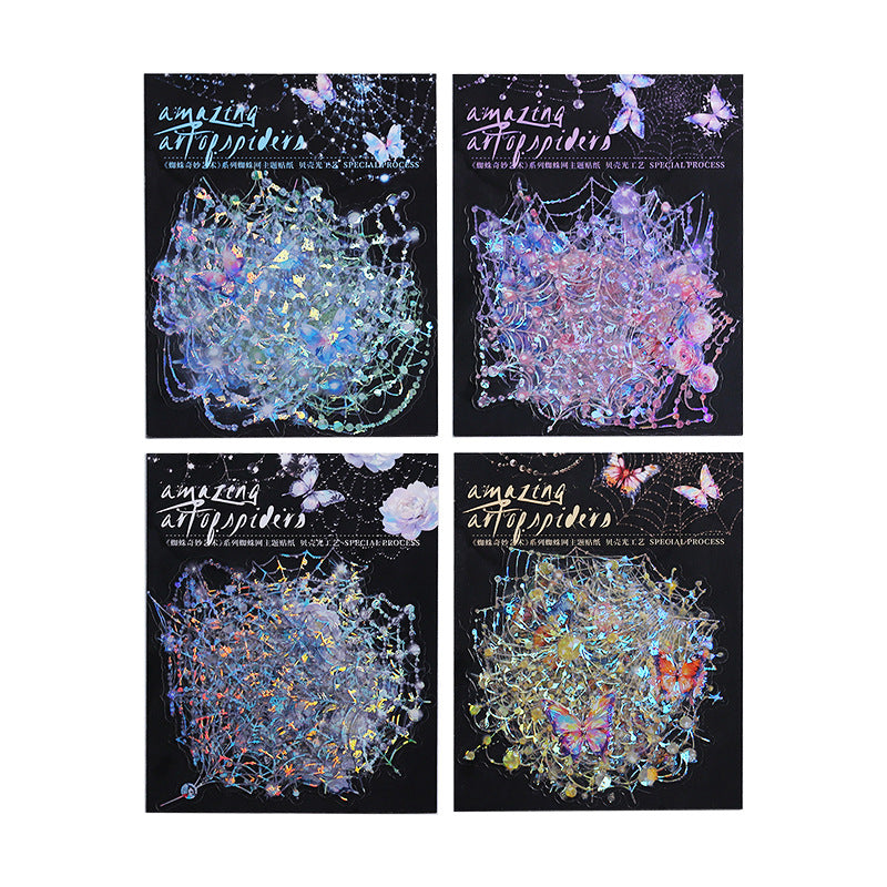 Spider Web Art Stickers – Light Shell Series, 4 Options - ViktaShop