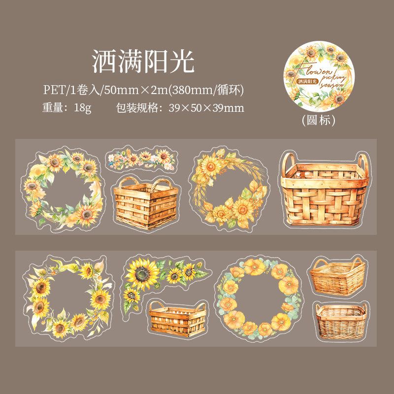 Flower Picking PET Tape – Flower Basket Series, 2m - ViktaShop