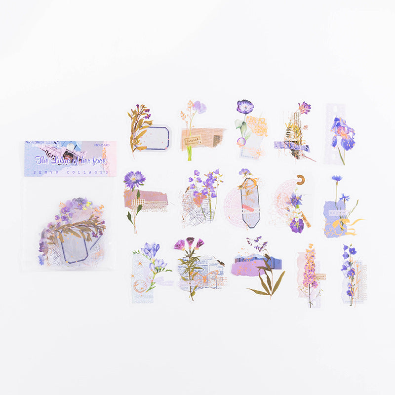 Bronzing PET Flowers Stickers for Scrapbooking - ViktaShop