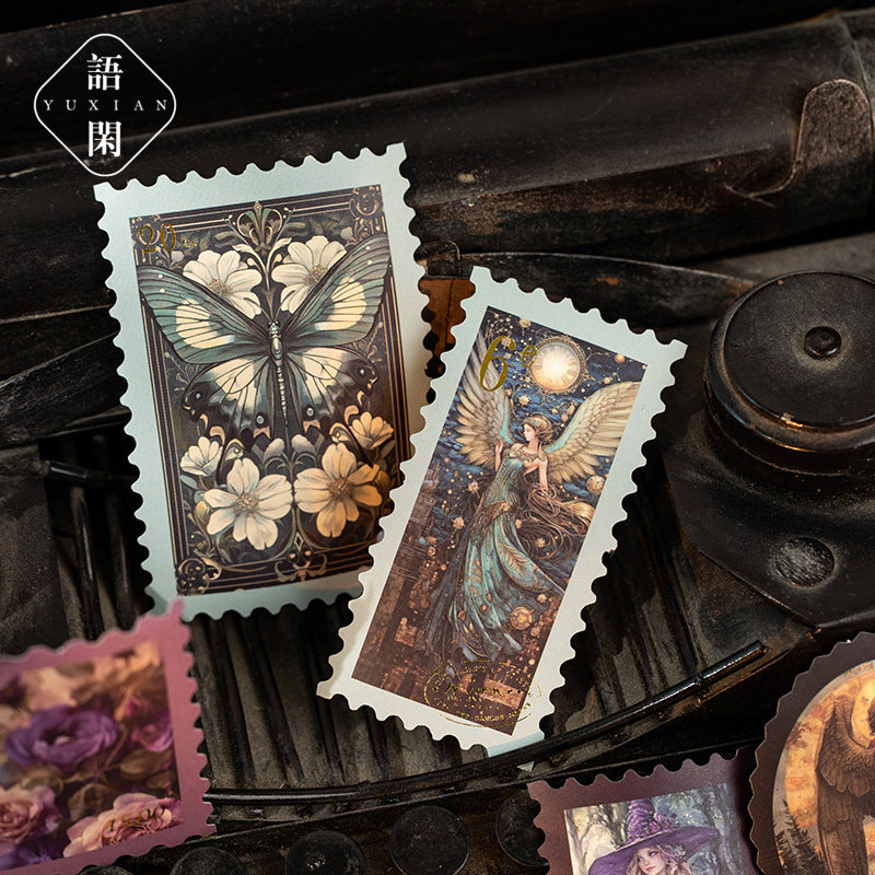 Night Mail Gilded Stamp Series Sticker Pack, 30 Pcs - ViktaShop