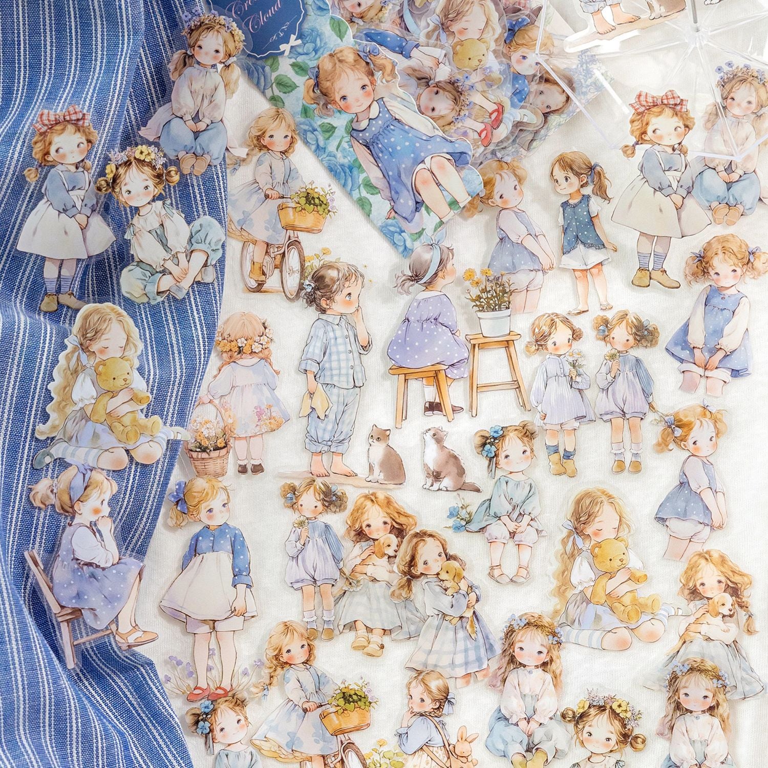 Doll Room Series Cute Girl Pet Stickers 40 Pcs