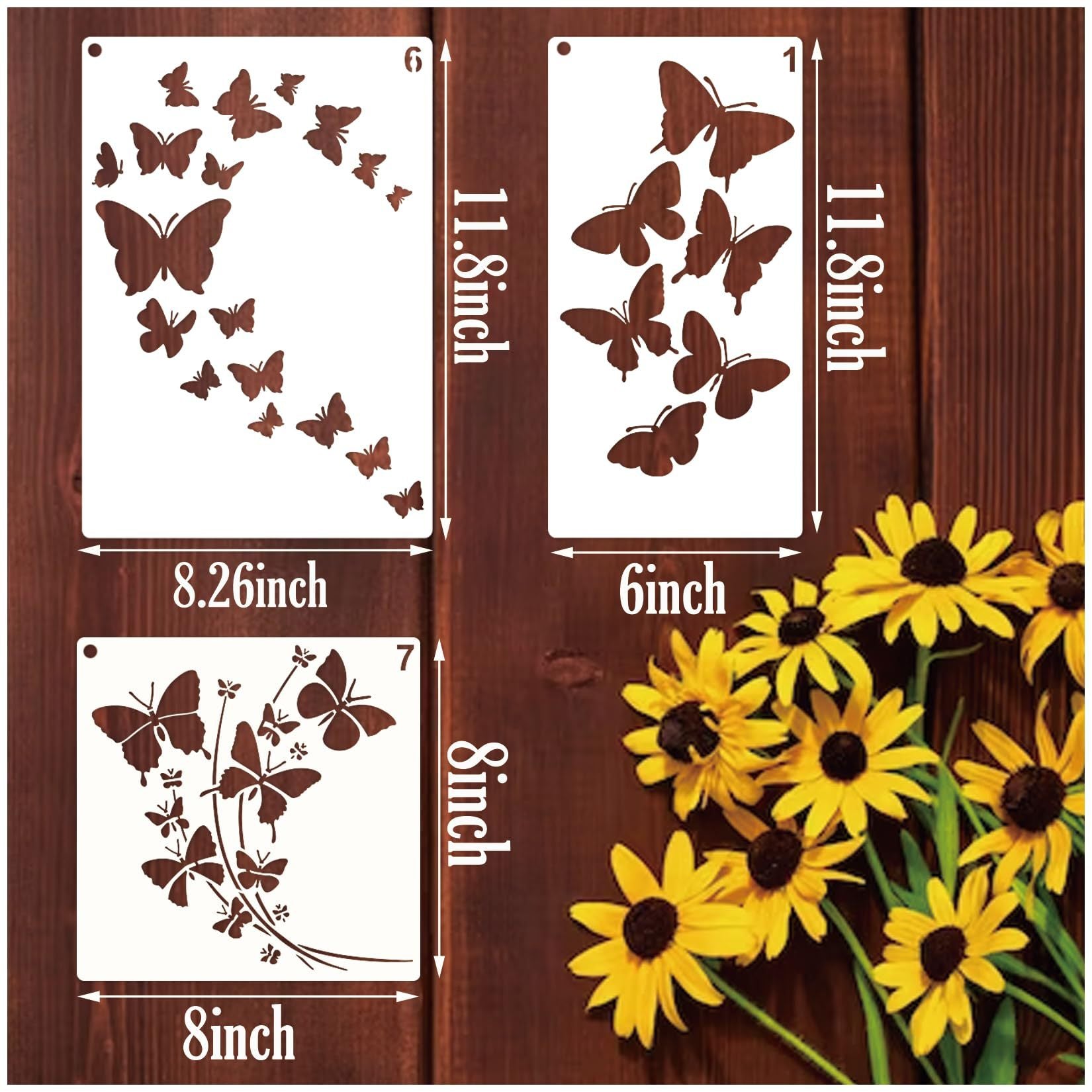 Butterfly & Farm Animal Stencil – Insect Cow DIY Template PET Material - ViktaShop