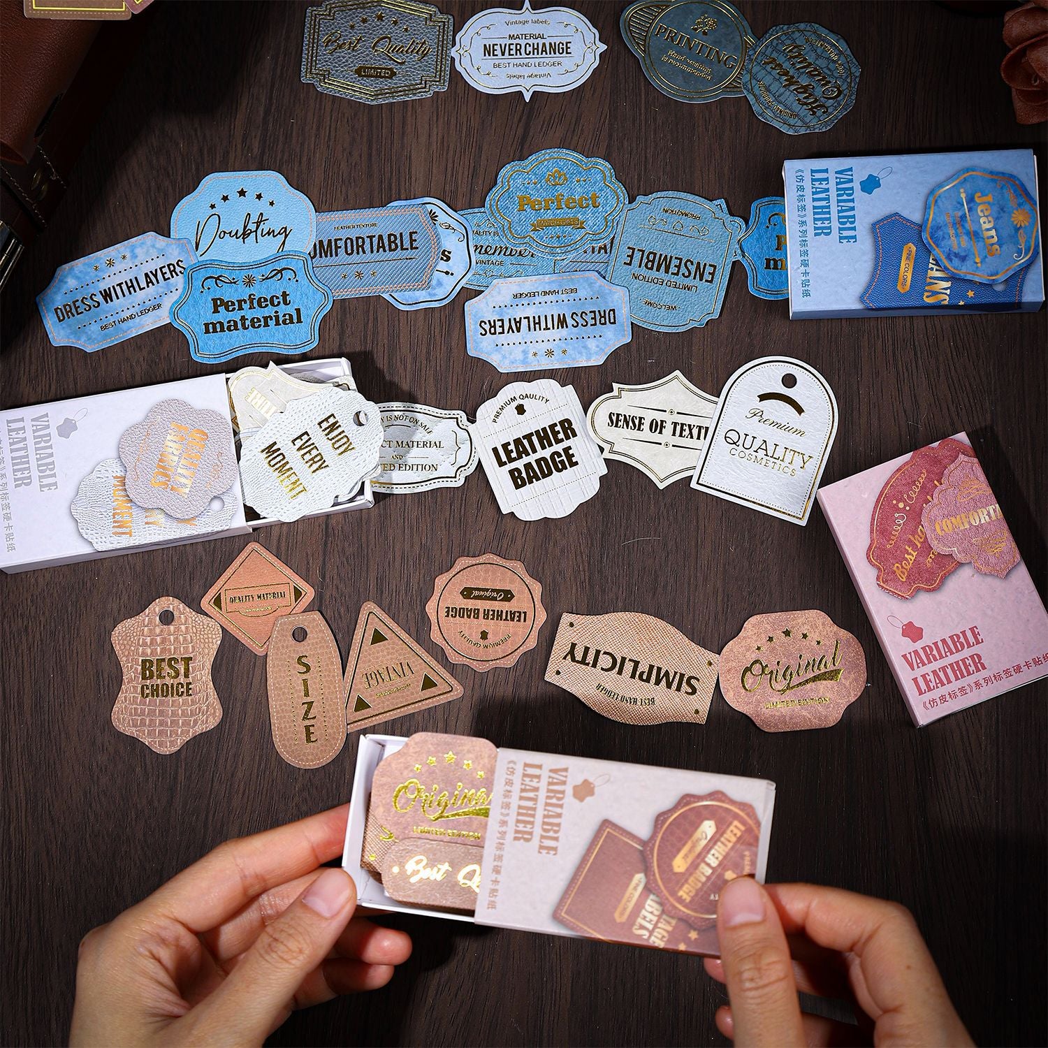 Imitation Leather Label Stickers - ViktaShop