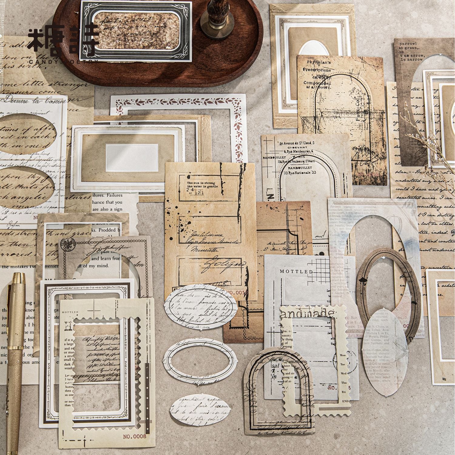 Sugar Poem White Kraft Paper Die-Cut Sticker - 10 pcs - ViktaShop