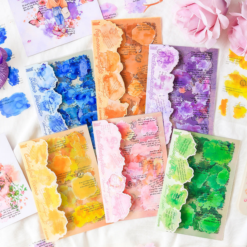 Watercolor Stickers – Colorful Streamer Series, 6 Options - ViktaShop