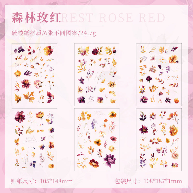 Waterproof PET Plant & Flower Stickers – Grass Flower Ballad Series - ViktaShop