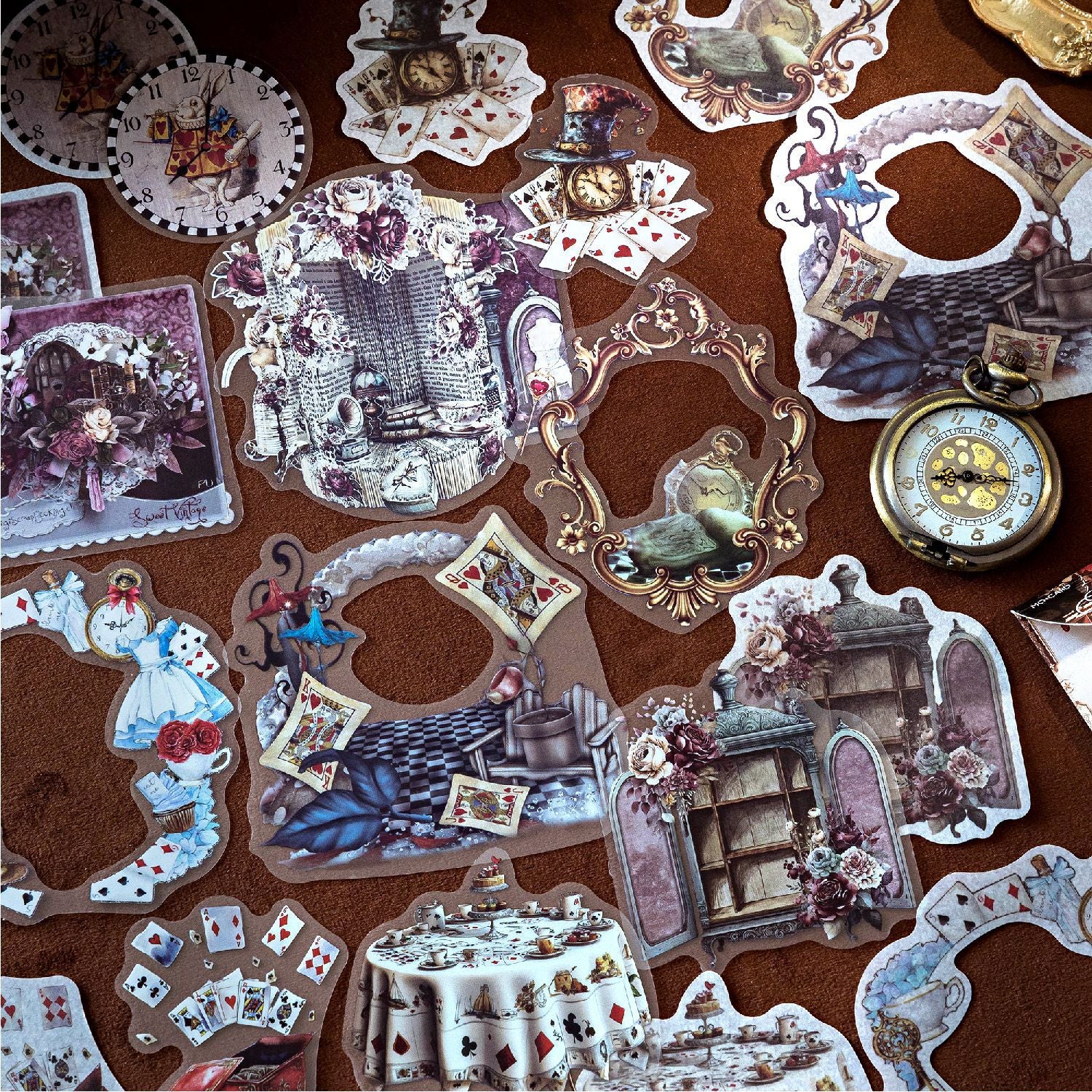 Mo ink vintage PET stickers 10 psc