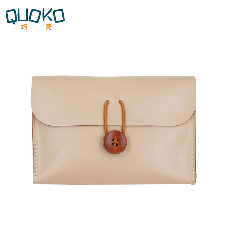 Wooden Button Small Storage Bag – Digital Accessories & Cosmetics - ViktaShop