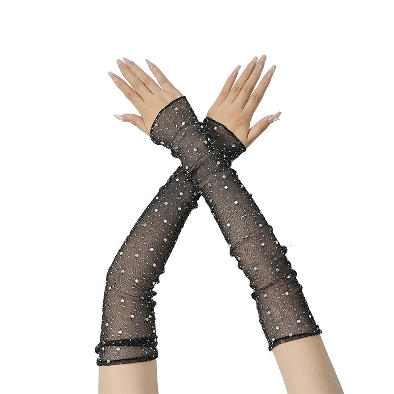 Long Lace Gloves – Fingerless Mesh Gloves for Scrapbooking & DIY Projects - ViktaShop