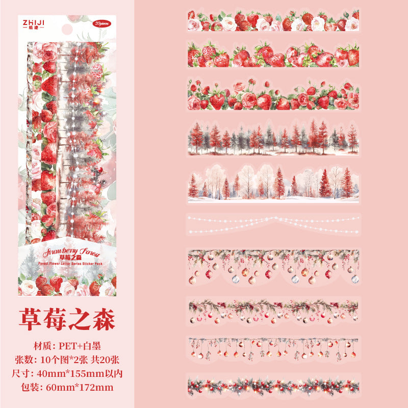 Paper Trace Forest Flower PET Stickers – Retro Lace Series, 6 Options - ViktaShop