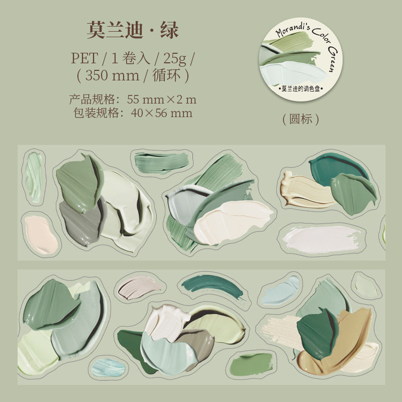 Morandi’s Palette PET Tape – Die-cut Collage Series, 2m - ViktaShop