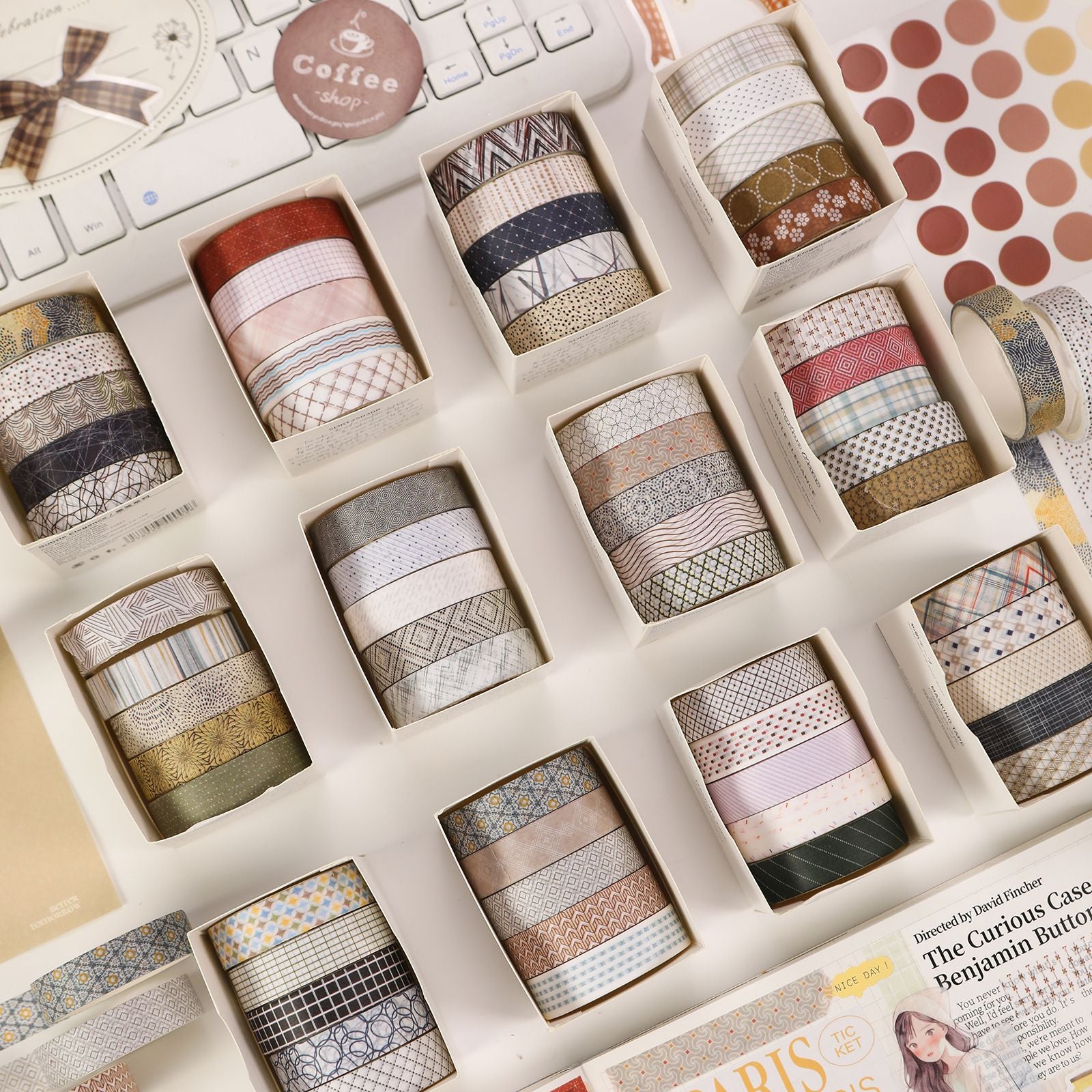 Plain Paper Series Washi Tape Set, 4 Rolls - ViktaShop