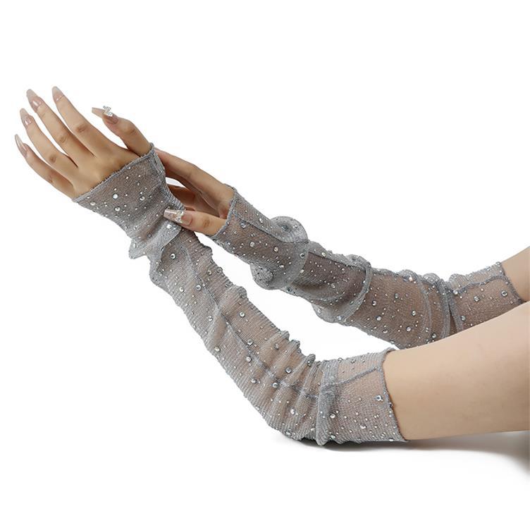 Long Lace Gloves – Fingerless Mesh Gloves for Scrapbooking & DIY Projects - ViktaShop