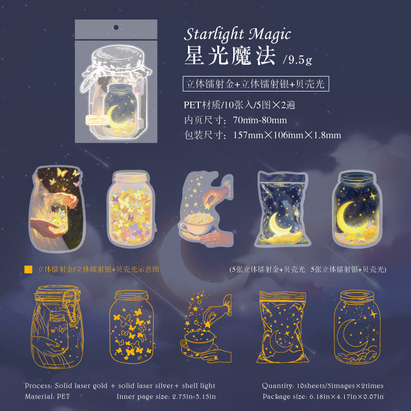 Bottle series PET stickers 10 psc