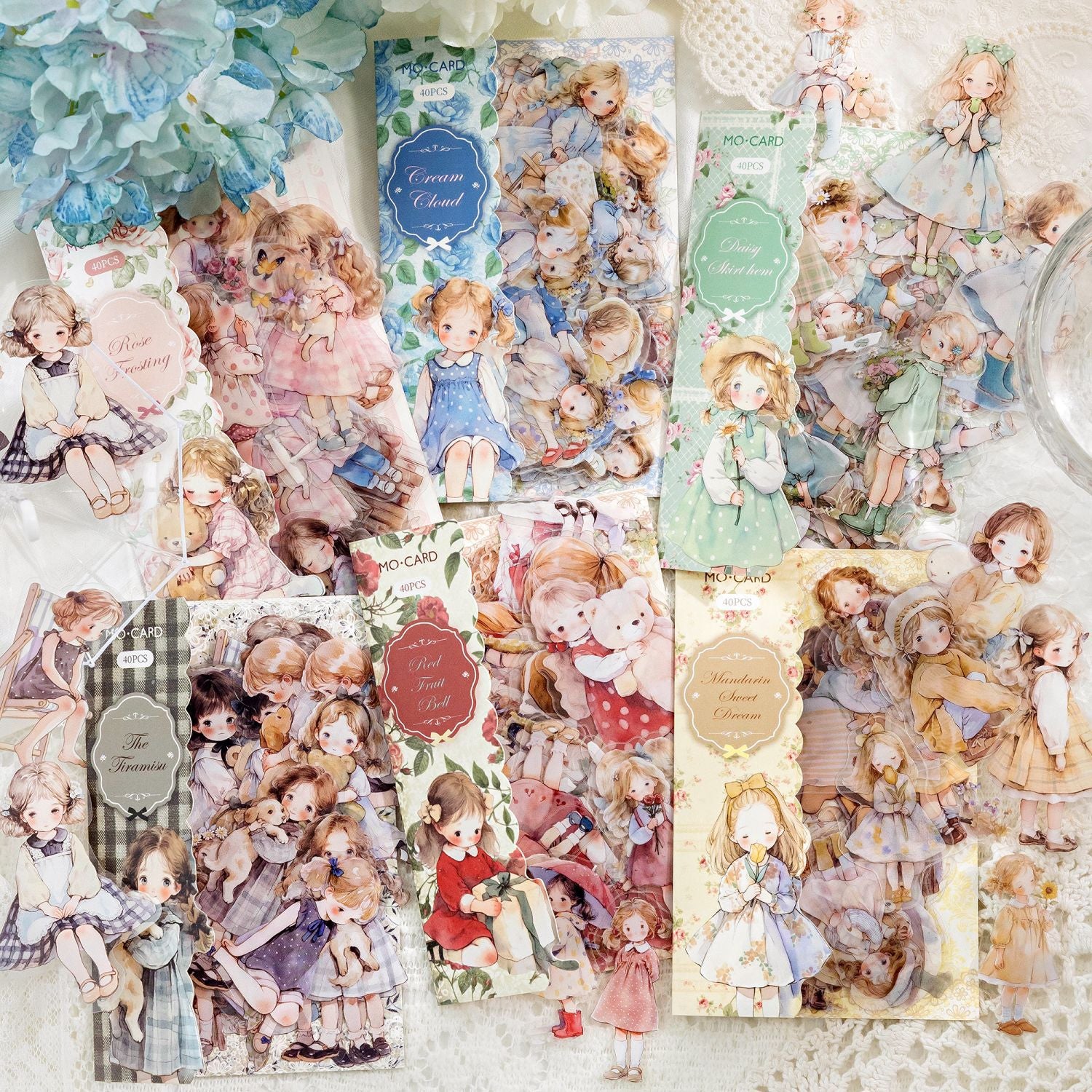 Doll Room Series Cute Girl Pet Stickers 40 Pcs