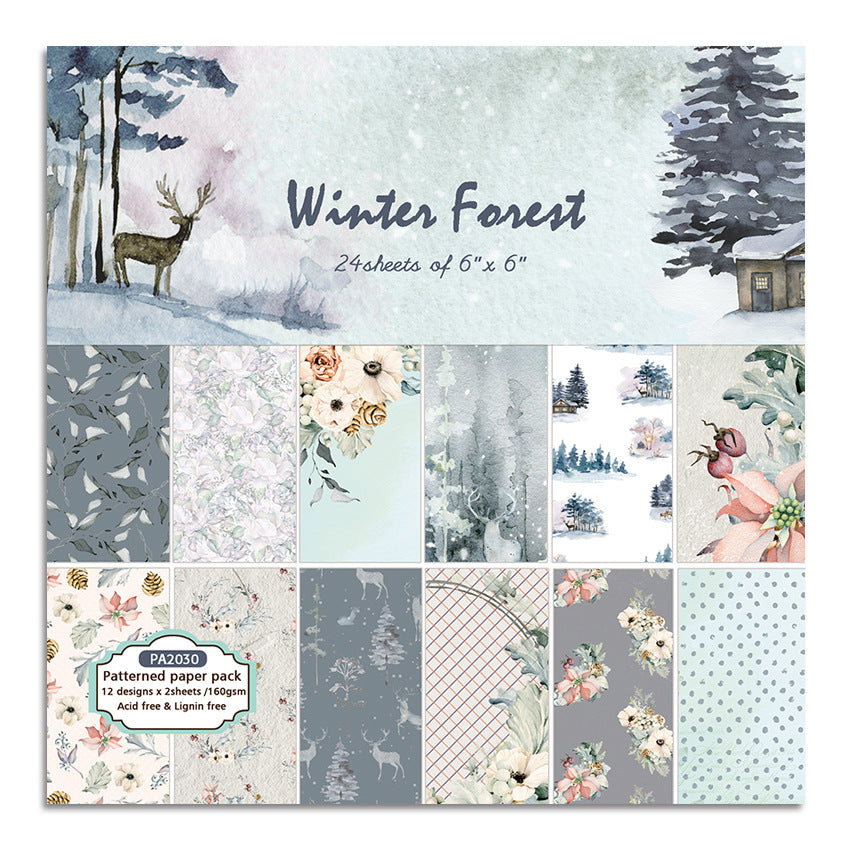 Winter Forest Single-Sided Pattern Paper for DIY Albums & Scrapbooking - ViktaShop