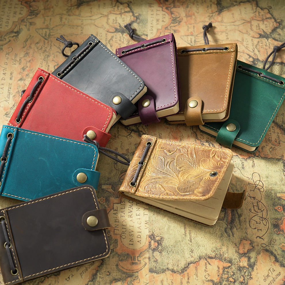 Portable Mini Cowhide Pocket Notebook – Business & Personal Record - ViktaShop