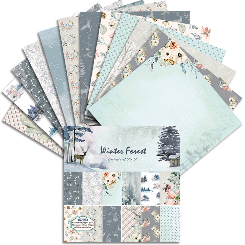 Winter Forest Single-Sided Pattern Paper for DIY Albums & Scrapbooking - ViktaShop