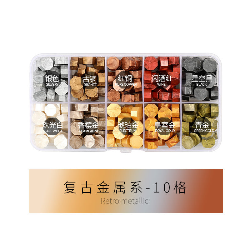 Vintage Transparent Fire Paint Wax Granules Set with Gold Powder - ViktaShop
