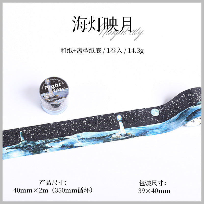 Hot Silver Landscaping Tape – Starry Night City, Dark Theme, 2m - ViktaShop