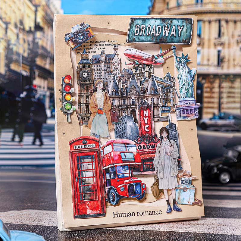 Global Travel Series Travel Theme Hard Card Stickers 10 Pieces in 6 Styles