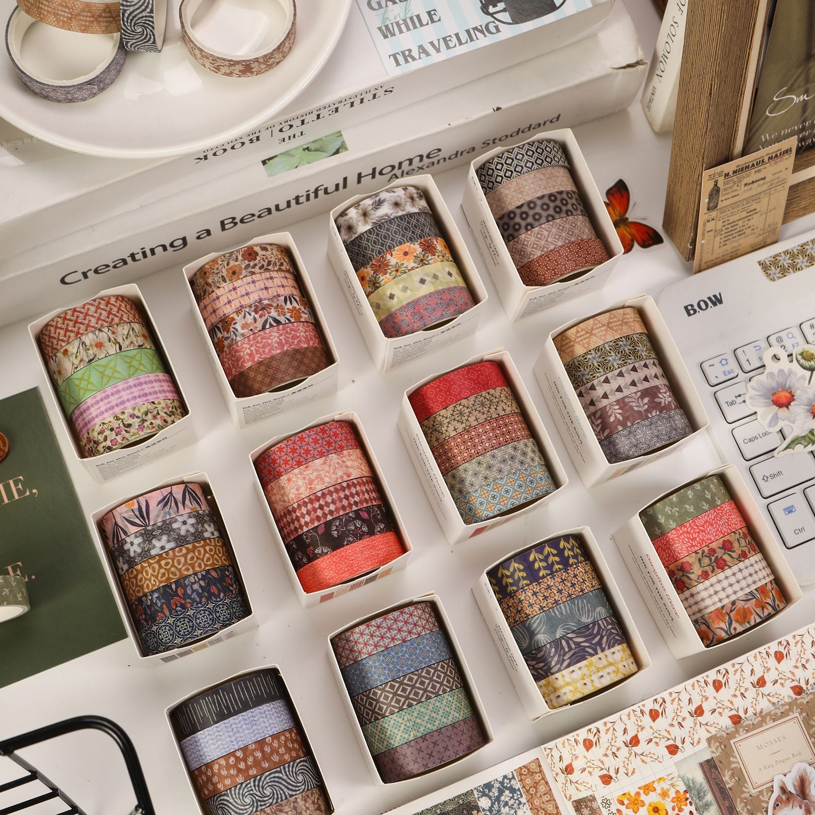 Message Series Washi Tape Set – Creative Background Design, 12 Options - ViktaShop