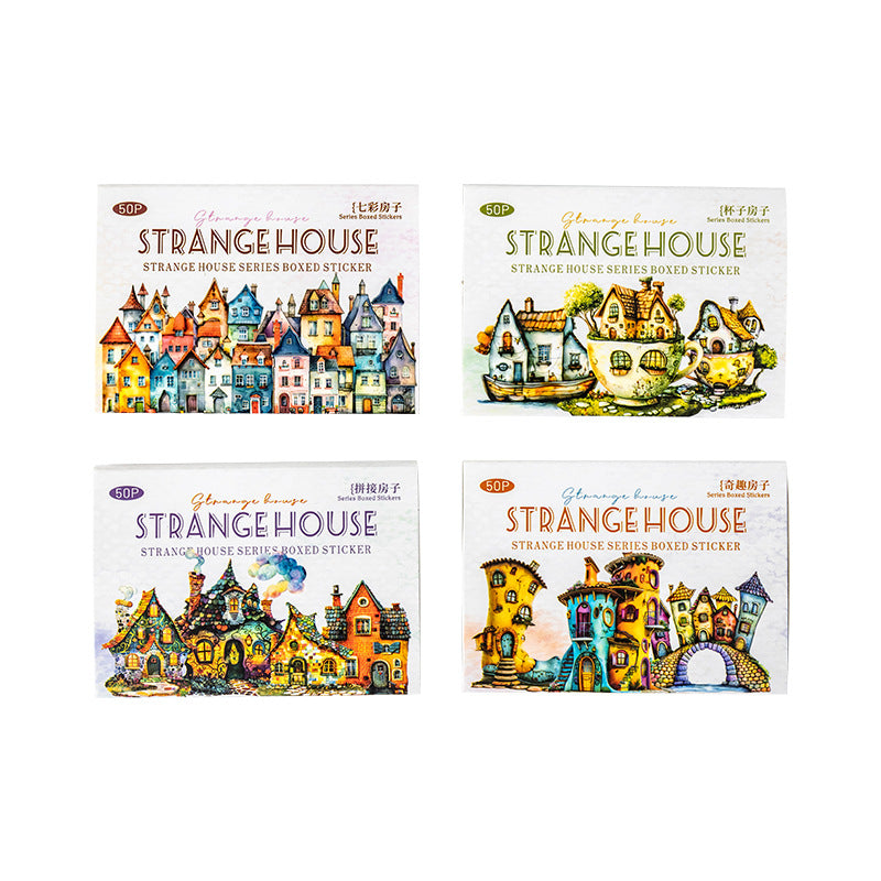 Strange House Series  Hard Card Paper Stickers 4 Styles 25 Pcs