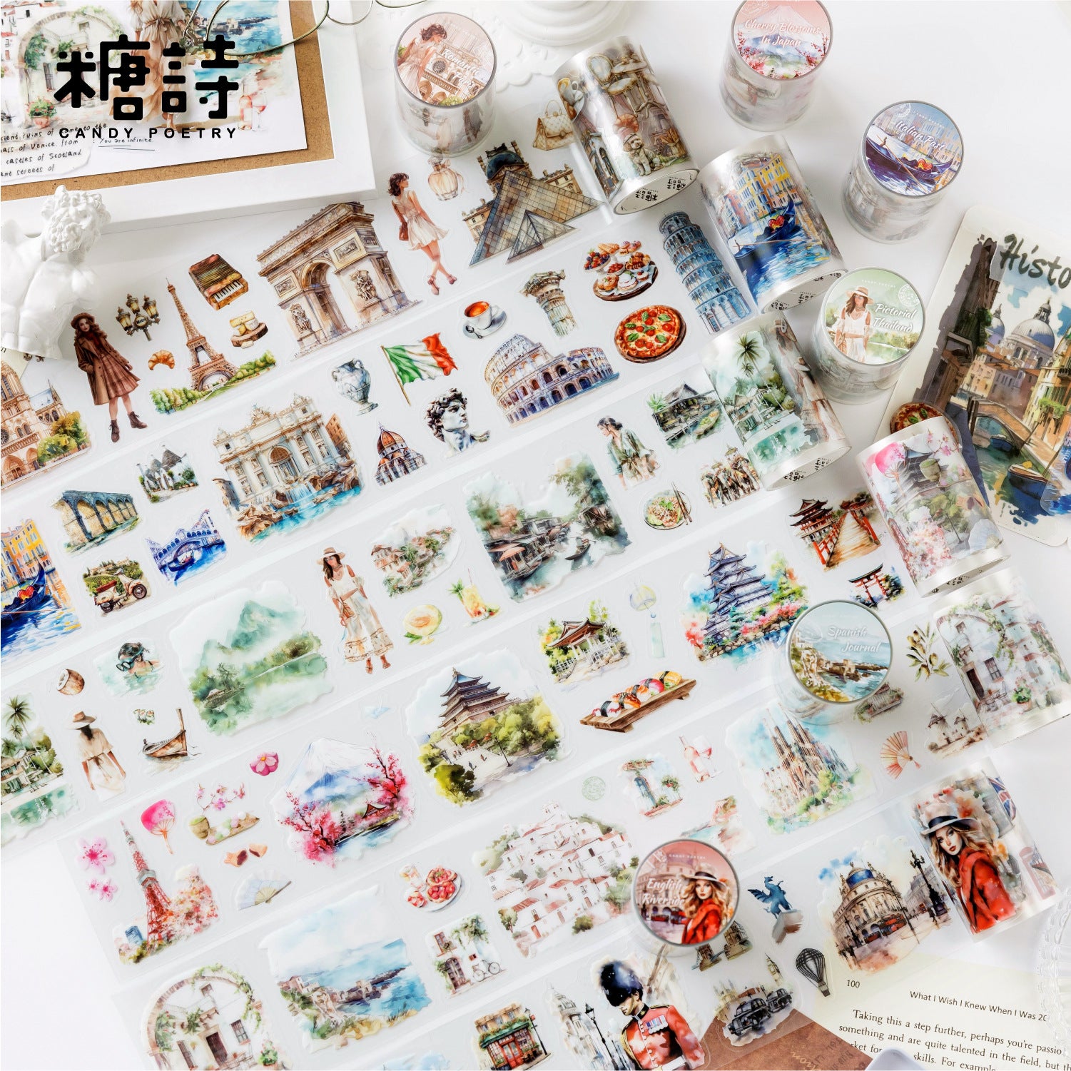Fog PET White Ink Tape – Travel Story Series, 2m