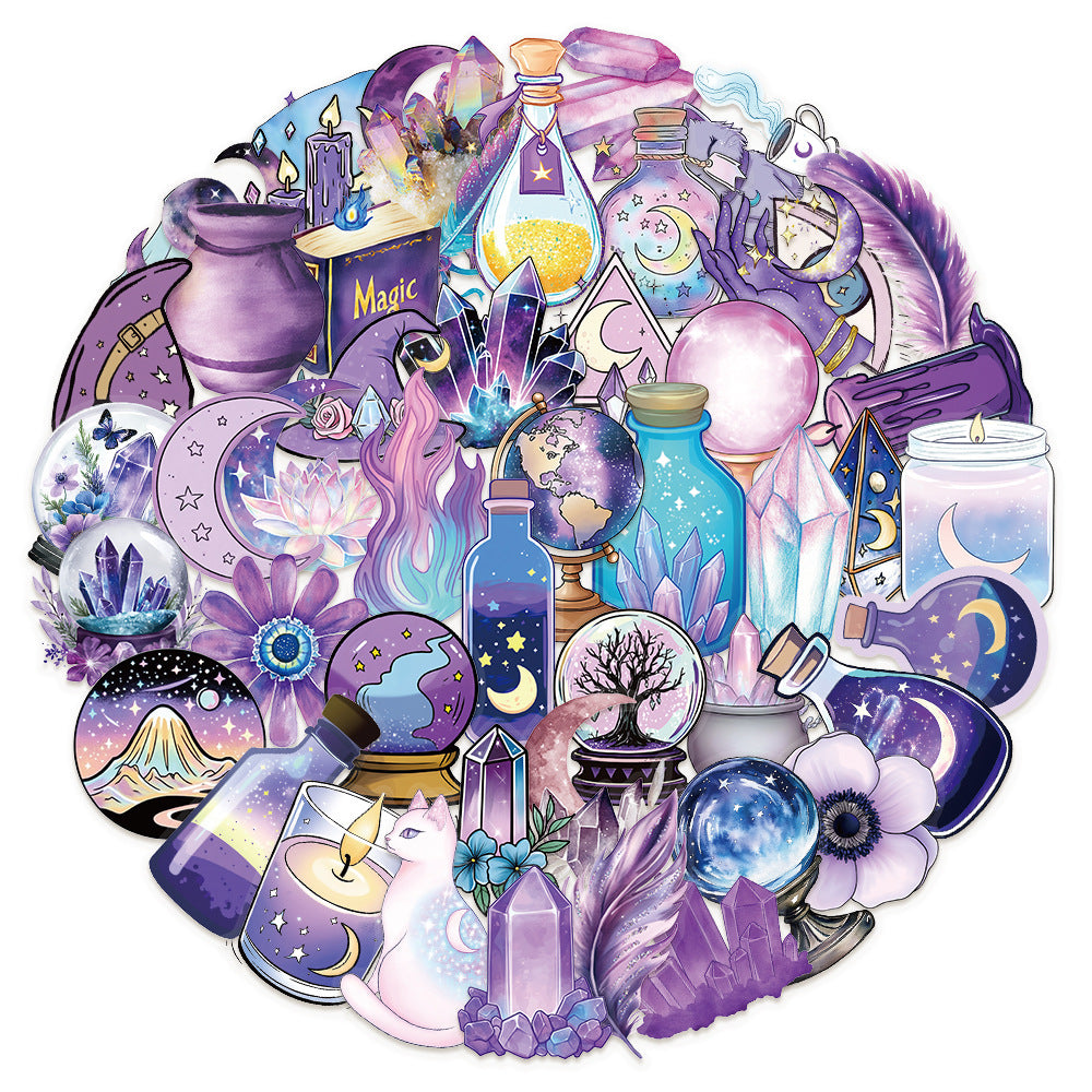 Vintage magic PET stickers 50 psc - Viktashop.com